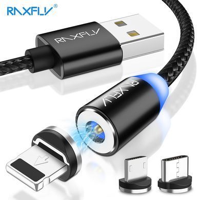Магнитный кабель для зарядки RAXFLY LED Magnetic RAX118554 microUSB black