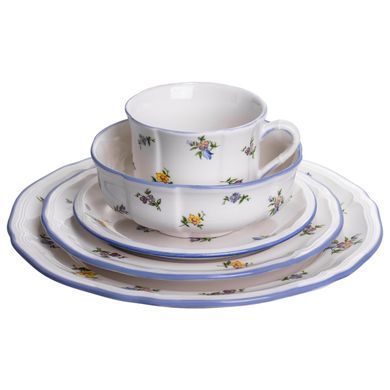 Столовый набор посуды тарелок и чашек 32 предмета на 6 персон Retro Floral фарфоровый, обеденный столовый сервиз тарелок YY78-9A