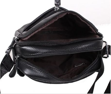 Сумка-барсетка мужская 19х22х5, мессенджер через плечо кожаная Tiding Bag BON6165 черный