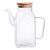 Скляна пляшка для олії 750 мл з ручкою та бамбуковою кришкою HP-34-4