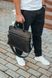 Чоловіча ділова сумка-портфель шкіряний Tiding Bag N90987 Чорна, Черный