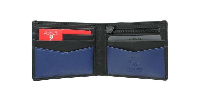 Гаманець чоловічий шкіряний Visconti VSL20 Sword c RFID Black Cobalt