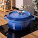 Кастрюля чугунная эмалированная 3 л с крышкой &Oslash;24 см Синяя HP-1-3BL