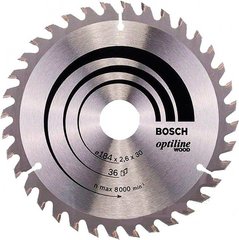 Пиляльний диск Bosch Optiline Wood 184×2,6×30 мм, 36 ATB (2608640611)