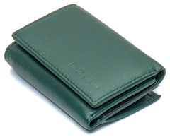 Зеленый компактный кошелек из натуральной кожи в три сложения Marco Coverna MC-1419-7