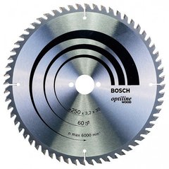 Пиляльний диск Bosch Optiline Wood 250×3,2×30 мм, 60 ATB (2608640729)