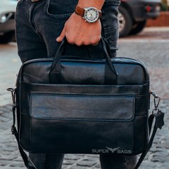 Чоловіча шкіряна сумка Tiding Bag RD-23164 Чорна, Черный