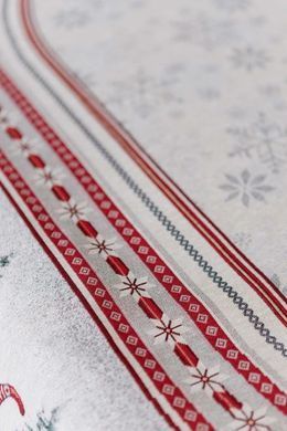 Новорічна овальна гобеленова скатертина Snowfall 135 х180 см, Блакитний, Новий Рік, 180