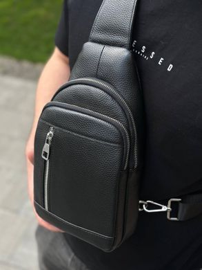 Мужской стильный слинг на плечо 18х32х6, сумка рюкзак для путешествий и отдыха TIDING BAG 7862 черная