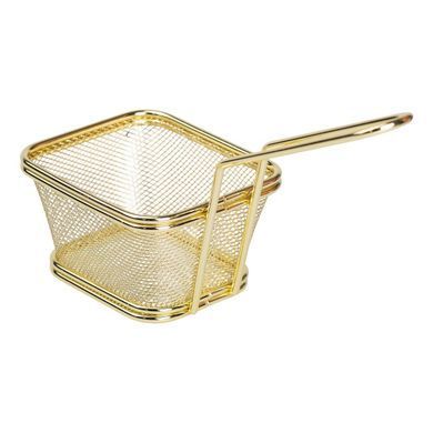 Корзина сервировочная для подачи картофеля фри и снеков 10.5&times;9&times;5.5 см Золотой HP-19-4-S-G