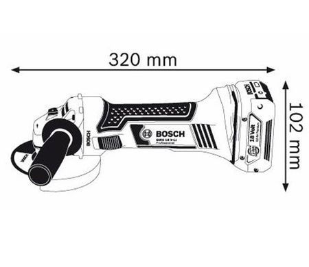 Аккумуляторная угловая шлифмашина Bosch GWS 18-125 V-LI (L-boxx)