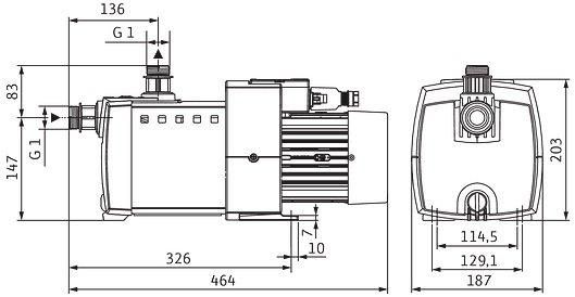 Wilo Насос поверхневий HiMulti 3-45 P, для водопостачання, 4 м3/год, 8 бар, 0.8 кВт, 230V