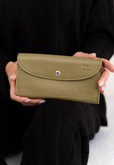 Кожаный кошелек Smart Wallet оливковое краста