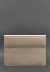 Шкіряний чохол-конверт на магнітах для MacBook 14 Світло-бежевий, Бежевий