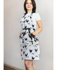 Кухонний фартух Курочки, серый