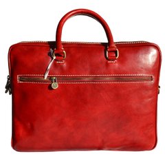Мужская кожаная сумка-портфель Italian fabric bags 1778 red
