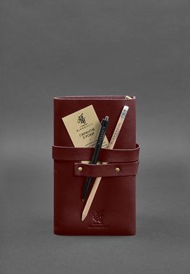 Шкіряний блокнот (Софт-бук) 1.0 бордовий, Бордовый