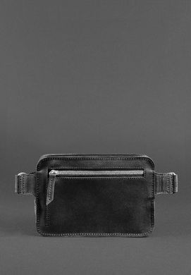 Кожаная поясная сумка Dropbag Mini черная Crazy Horse
