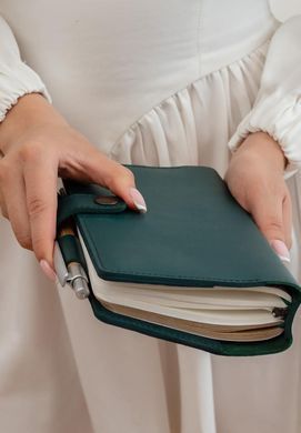 Шкіряний блокнот (Софт-бук) 4.0 зелений Краст, Зелений