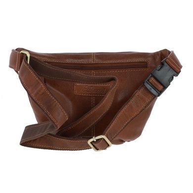 Сумка на пояс чоловіча (бананка) шкіряна Ashwood M54 COGNAT коричнева