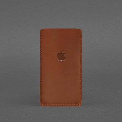 Кожаный чехол для iPhone 13 Светло-коричневый Crazy Horse