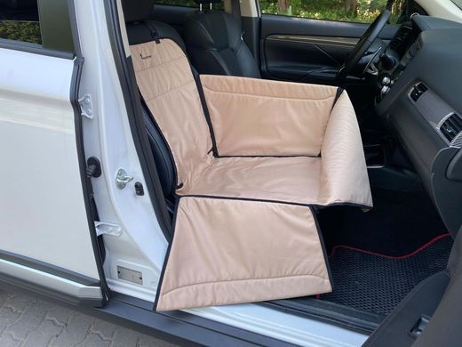 Автогамак Трансформер для Собак Happy Travel Beige 1/3 заднего сиденья 45х145см