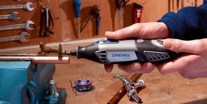 Многофункциональный инструмент Dremel 4000-4/65 + Набор сверл и кулачковый патрон (F0134000LW)
