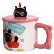 Кубок порцелянова з кришкою Kitten's Birthday 400 (мл) подарункова кружка прикольна чашка для дітей на подарунок Рожевий FM-24C, Рожевий