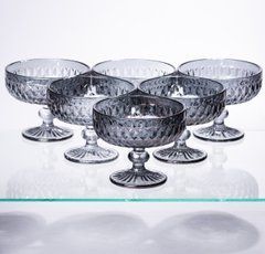 Набор креманок на ножке 6 шт 300 (мл) Серый HP-19-118