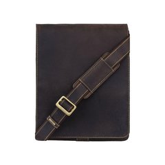 Чоловіча шкіряна сумка Visconti 18410 blk, Темно-коричневый, Шкіра, Клапан