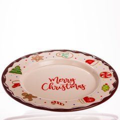 Новорічна тарілка з порцеляни Merry Christmas т &Oslash;27.5 см CR-1-39, Разные цвета