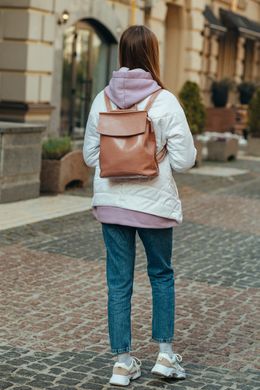 Жіночий шкіряний рюкзак з натуральної шкіри рожево-ліловий Tiding Bag - 9436