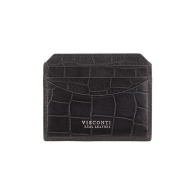 Кредитниця-картхолдер чоловіча шкіряна Visconti CR90 Scale (Black) чорна