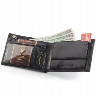 Кошелек мужской кожаный Peterson PTN 380 2-1-1-6344 черный