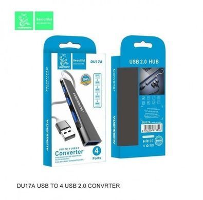 Розгалужувач USB 3.0 хаб 4 порти Black, Черный