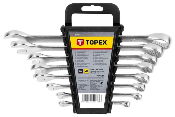 Topex 35D756 Набір ключiв комбінованих, 6-19 мм, 8 шт.