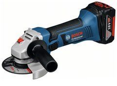 Акумуляторна кутова шліфувальна машина Bosch GWS 18 V-LI + GBA 18 4.0 Ач + GAL 18V-40 (0615990L6G)