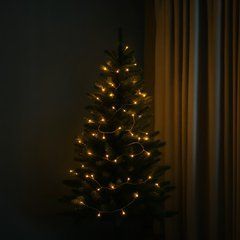 Новогодняя гирлянда комнатная нить 10 м 120 LED черный провод Желтый W120LED10MBY