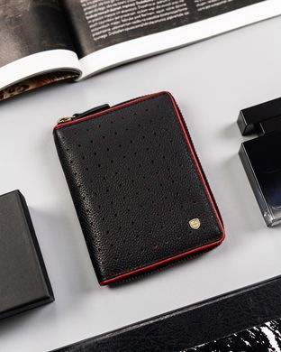Кошелек мужской кожаный Peterson PTN 340.03 BLACK+RED черный
