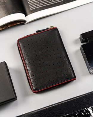 Кошелек мужской кожаный Peterson PTN 340.03 BLACK+RED черный