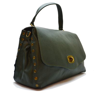 Жіноча шкіряна сумка Italian fabric bags 2132 d.green