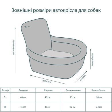 Автокрісло для Собак Happy Travel Beige M 45x45x24x52см