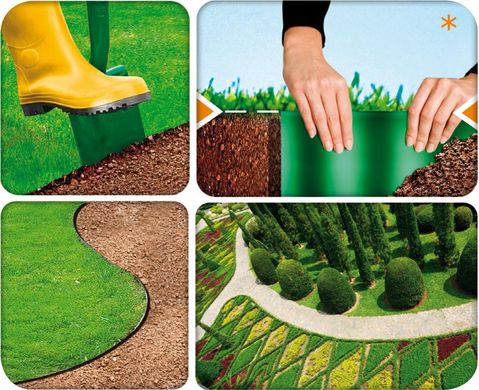 Cellfast Стрічка газонна, бордюрна, хвиляста, 15см x 9м, зелена, Зелений