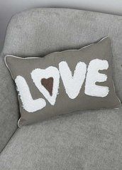 Подушка декоративна Love 35х50см, серый