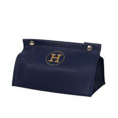 Салфетница из эко кожи 20&times;7.5&times;11.5 см для салфеток на кнопках Синий HP-3-213BL
