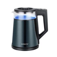 Електрочайник з автоматичним вимкненням 1.7 л Sokany побутовий 2000 Вт SK-SH-1076B