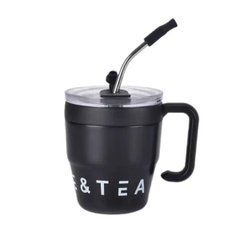 Термочашка Coffee & Tea з трубочкою чорна HP-14-23B