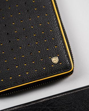Кошелек мужской кожаный Peterson PTN 340.03 BLACK+YELLOW черный