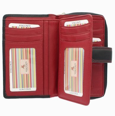 Гаманець жіночий шкіряний Visconti CD22 Ruby BLK/RED