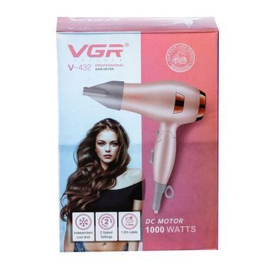Фен для волос VGR HPV432 с концентратором 1000 Вт Розовый